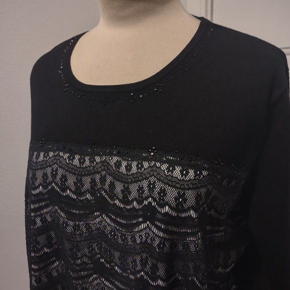 Alfred Dunner 3/4 Sleeve Lace Top XL - Picture 6 of 10